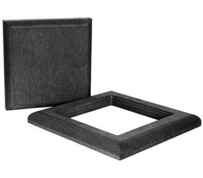 Комплект крышка и юбка для столба 3D фактура дерева Черный от производителя  Polivan Group по цене 1 250 р