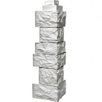 Угол наружный коллекция Дикий камень Мелованный белый